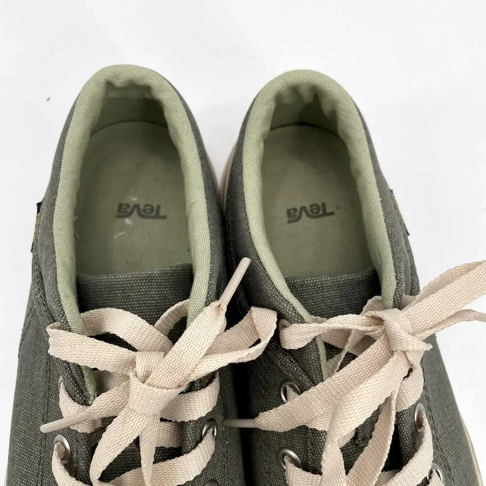 TEVA Freewheel Canvas Lace Up Sneakers in Desert Sage // 7
